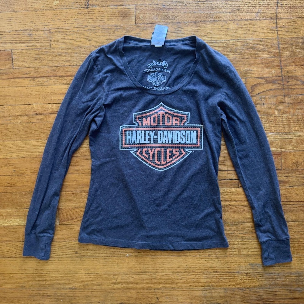 Harley-Davidson Long Sleeve Sequence Graphic Tee Motorcycle Biker Top Medium
